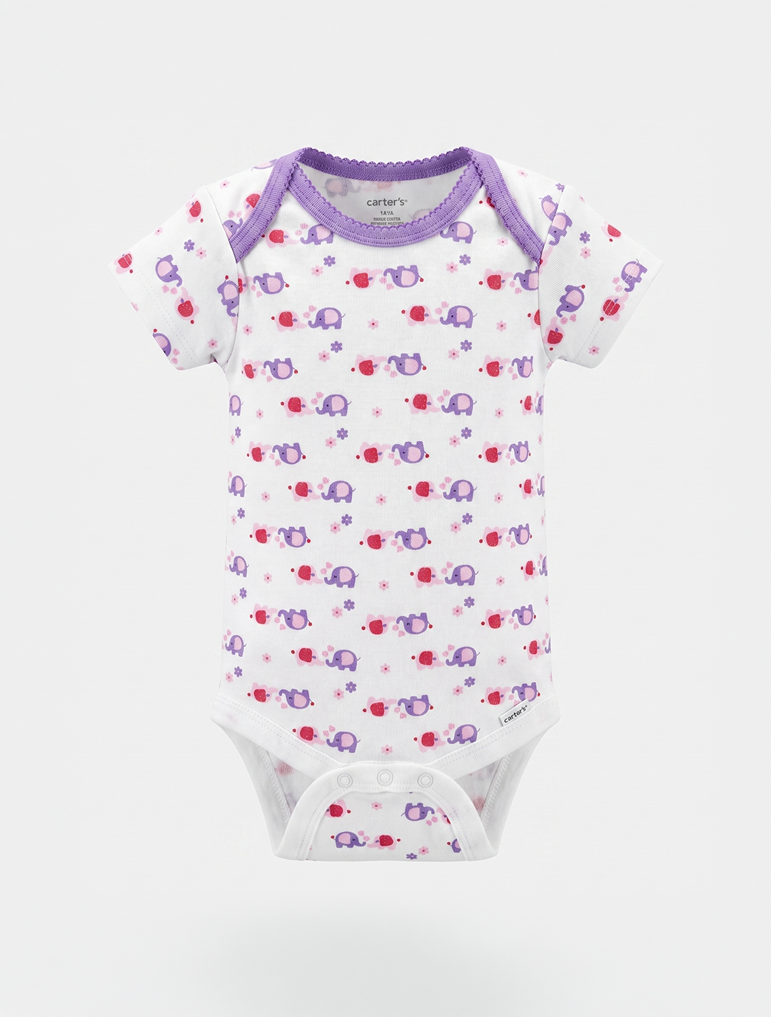 WHITE LAVENDER PRINTED ONESIE