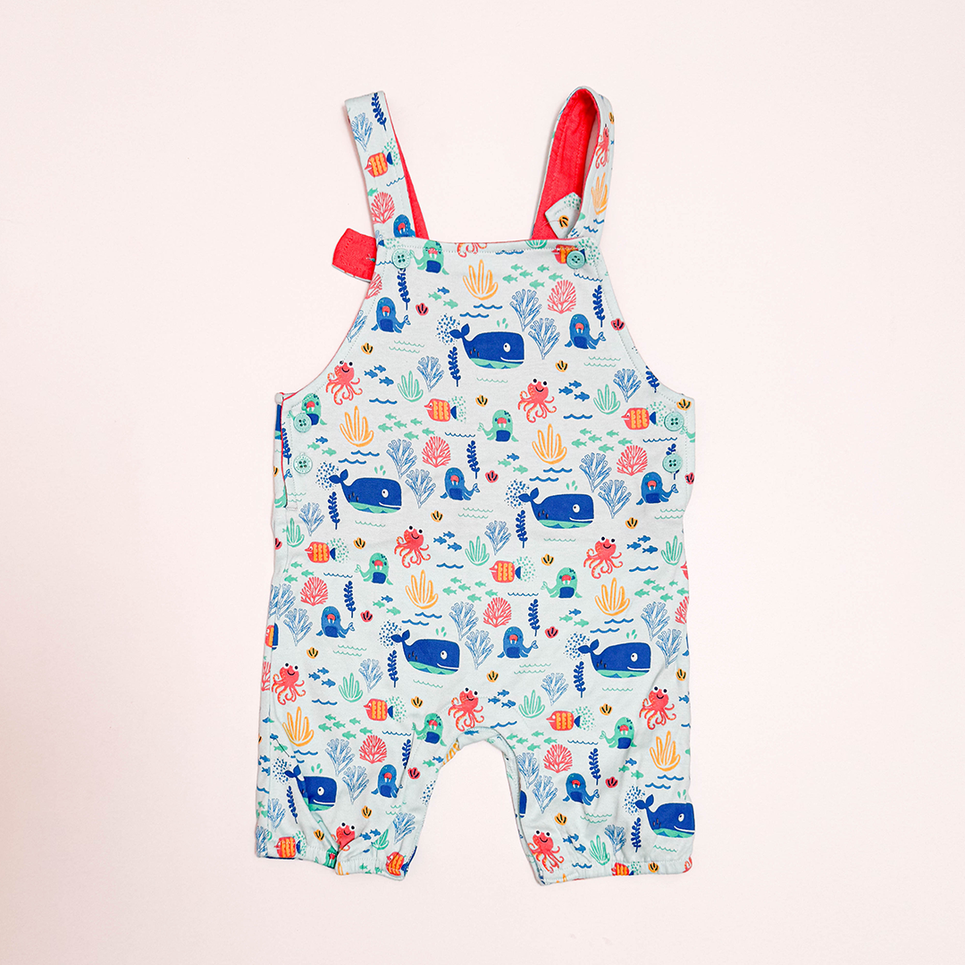 BLUE OCEAN PRINTED DUNGAREE