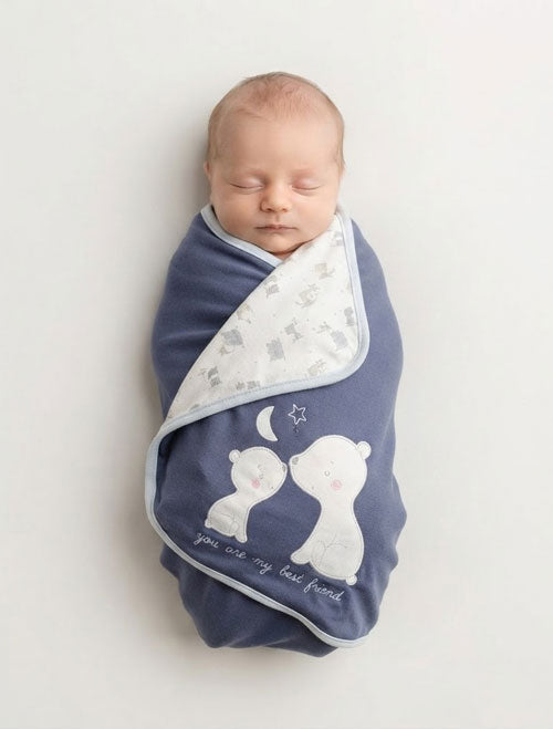 BLUE AND WHITE DOUBLE SIDE SWADDLE