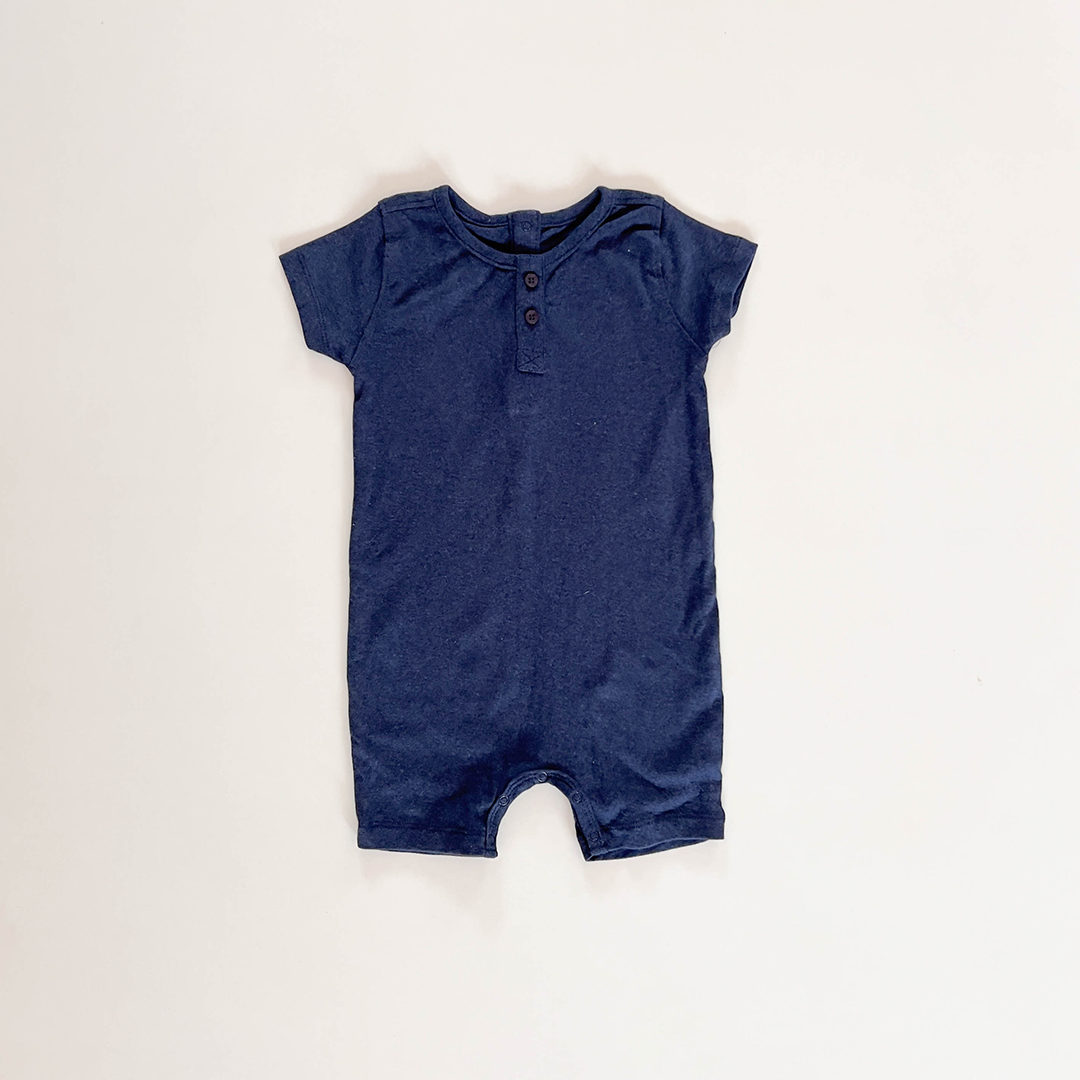 NAVY BLUE COTTON PLAIN JUMPSUIT