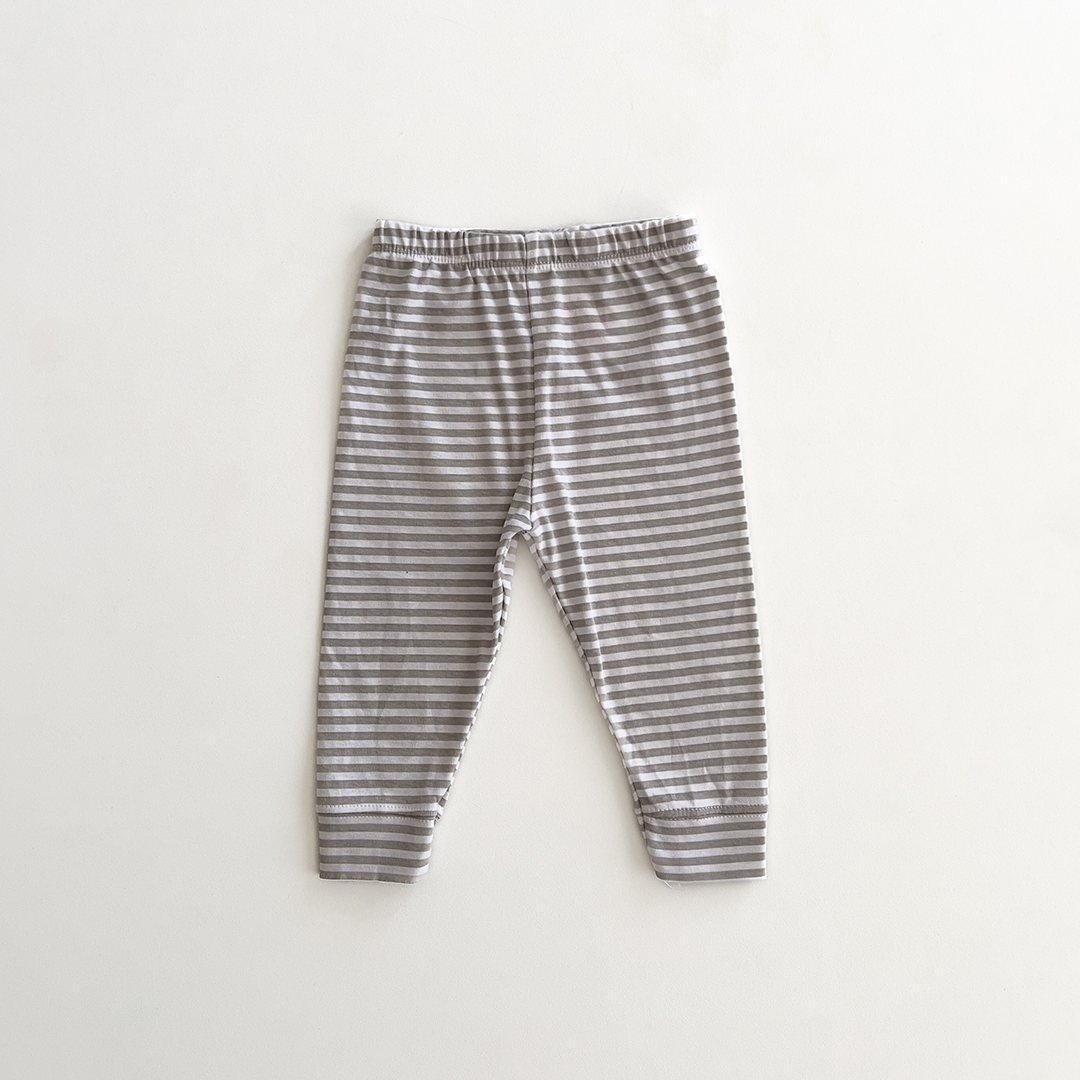 GREY STRIPED COTTON PANTS