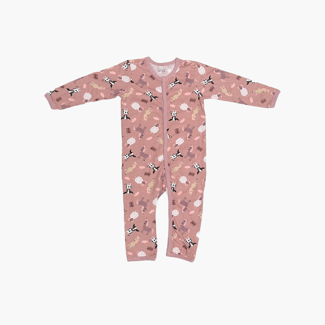 BROWN PATTERNED ROMPER