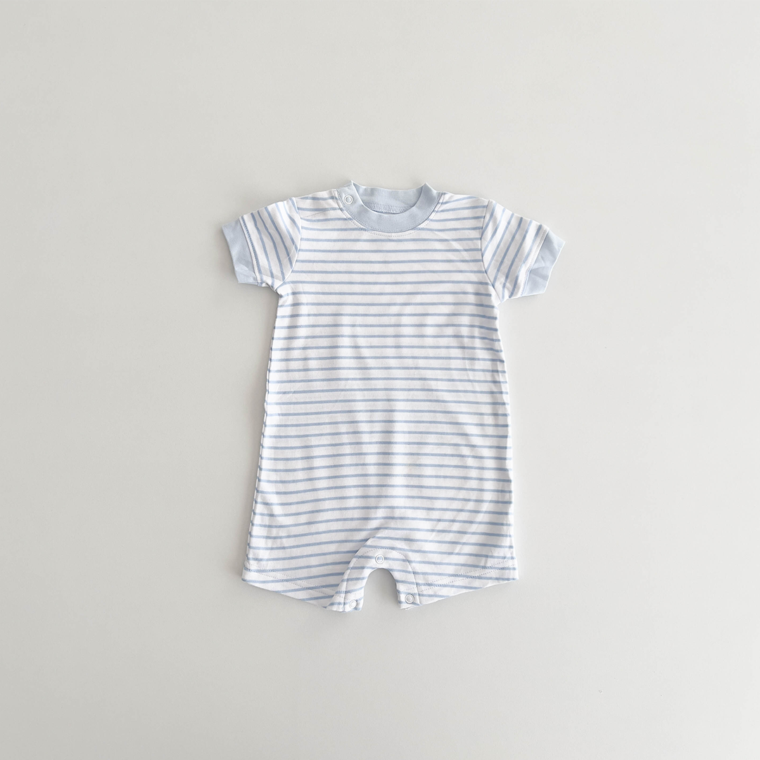 BLUE AND WHITE BOYS STRIPED JUMPSUIT