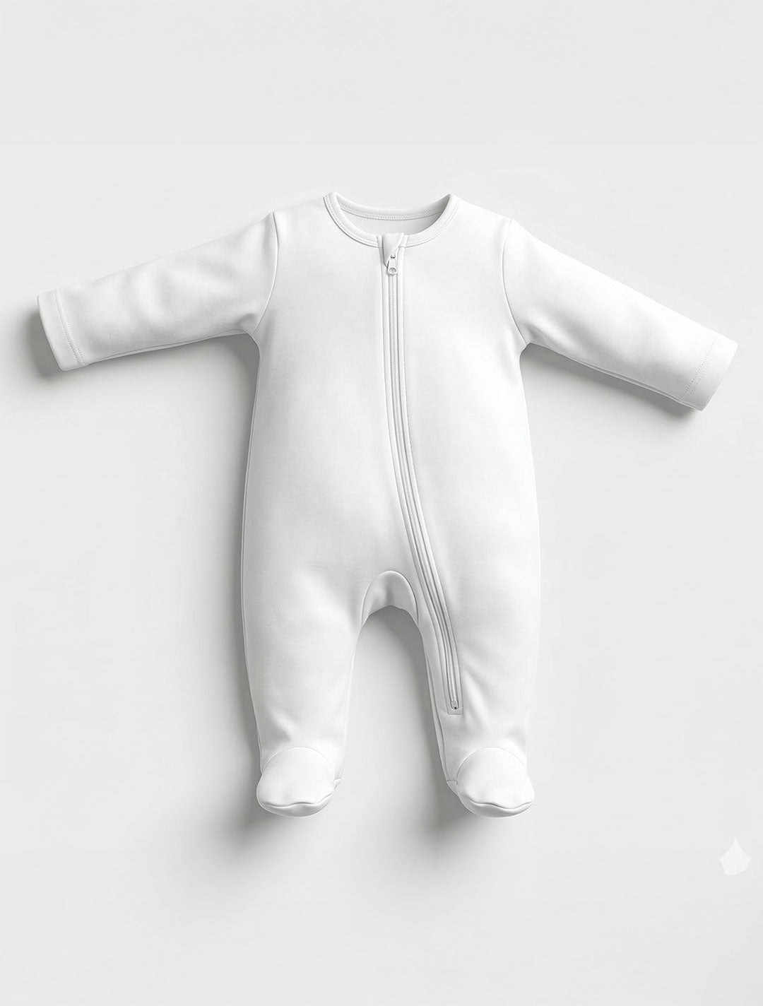 WHITE ZIPPER SLEEPSUIT