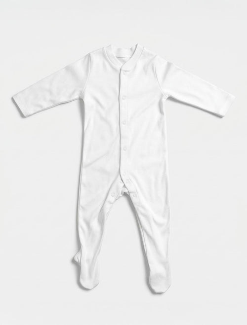 WHITE BUTTON TYPE SLEEPSUIT