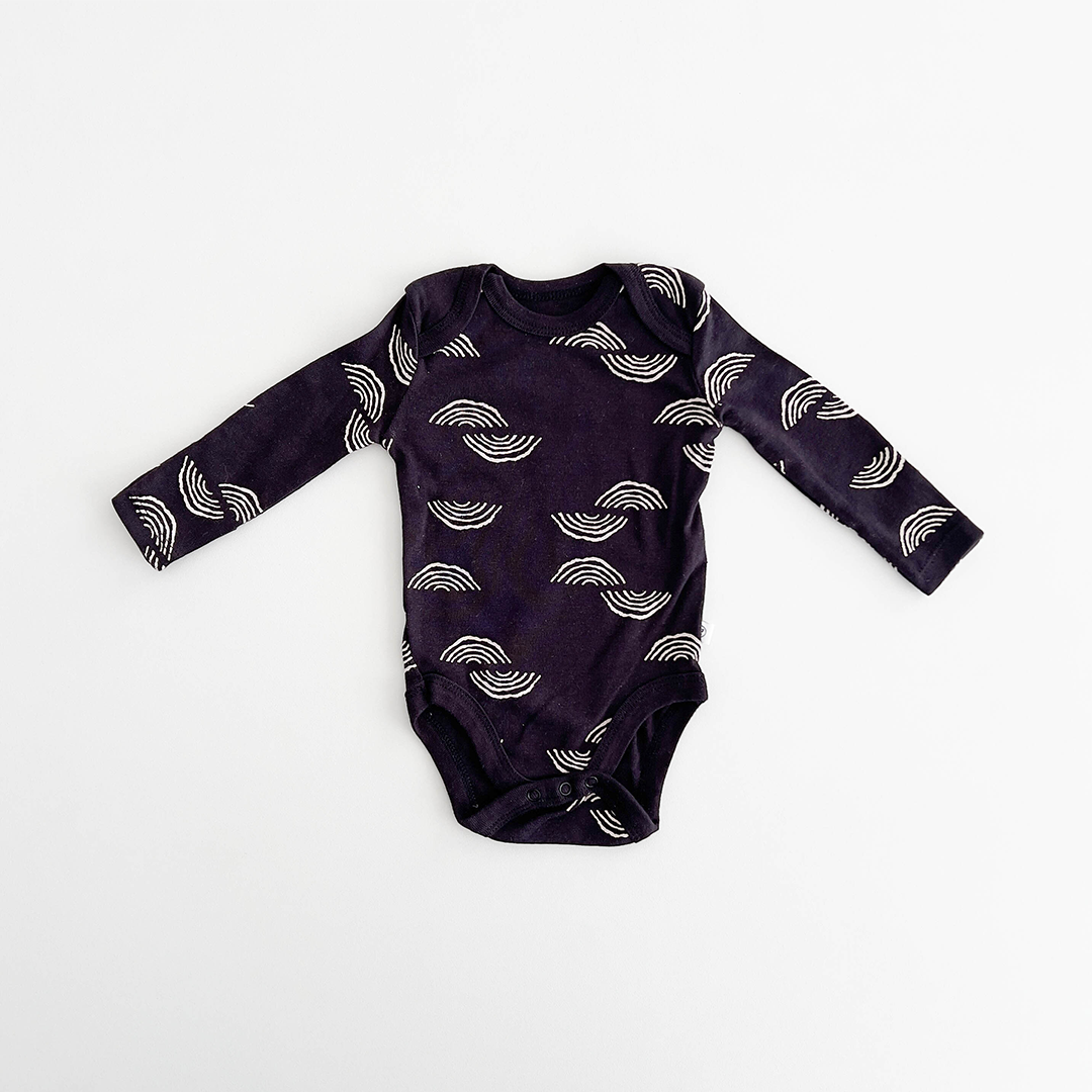 BLACK PRINTED ONESIE