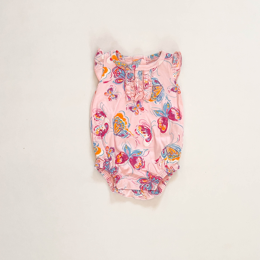 PINK BUTTERFLY PRINTED ONESIE