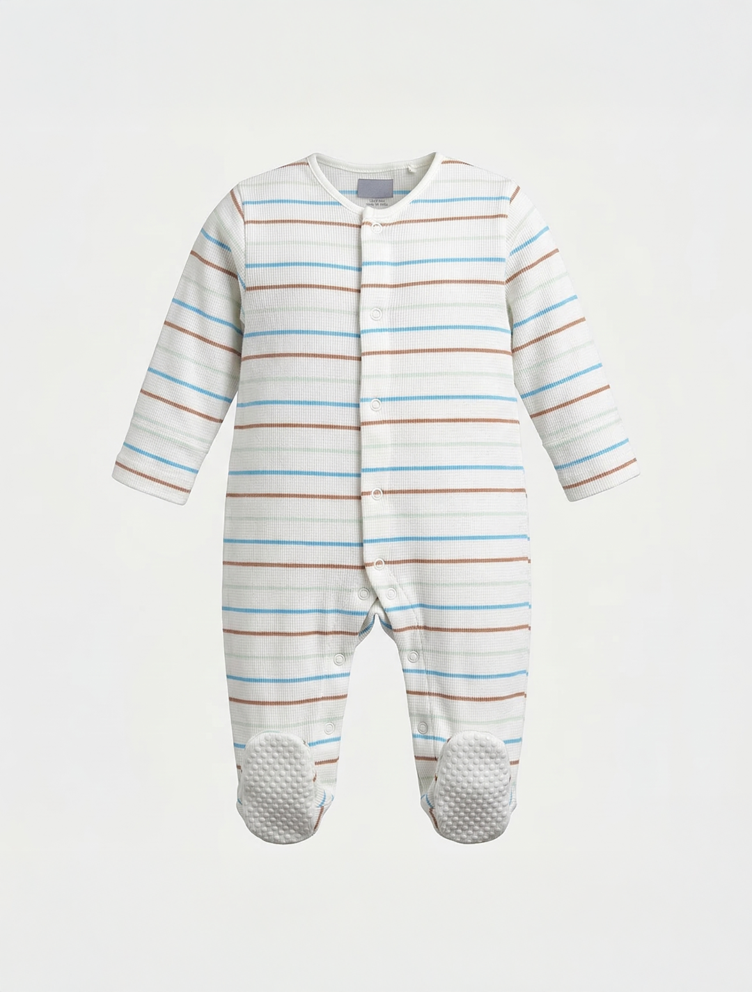 STRIPED KNITTED SLEEPSUIT
