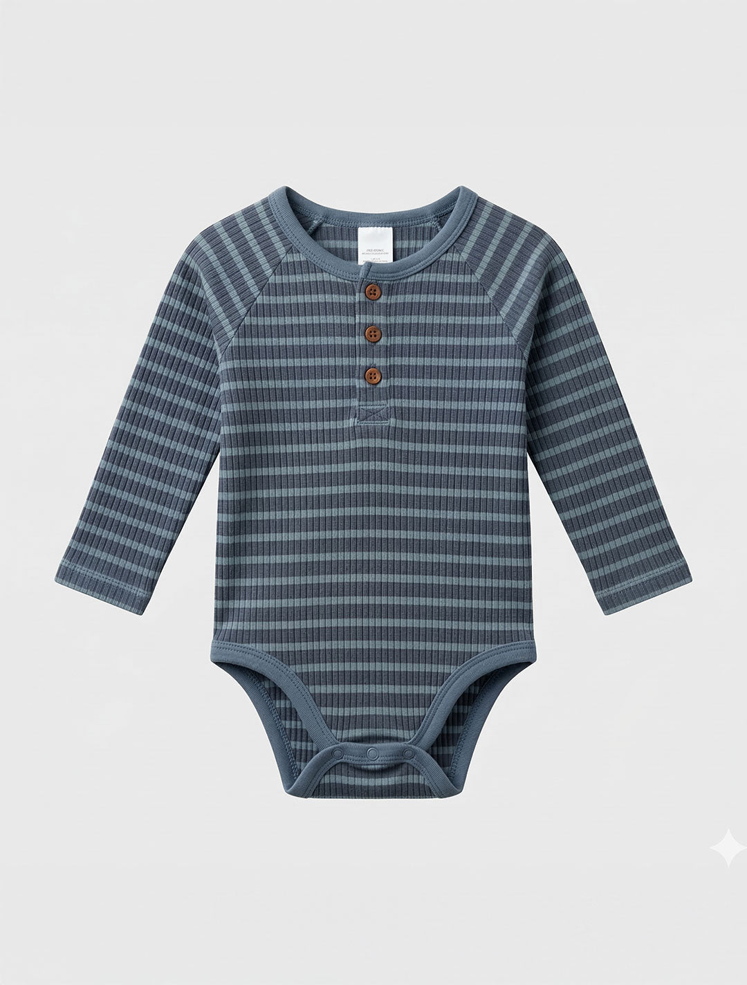 BLUE STRIPPED RIBBED ONESIE