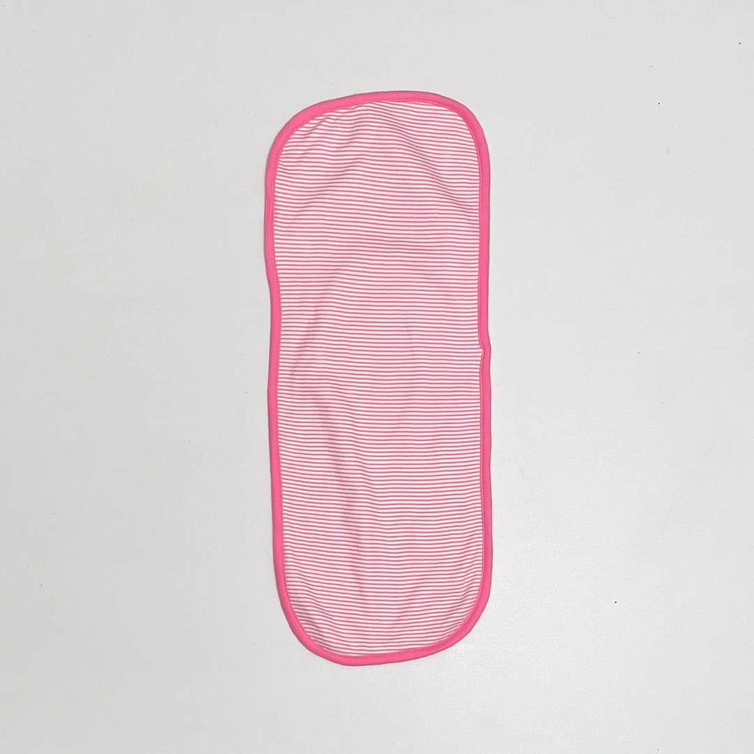 PINK STRIPED COTTON BURP CLOTH