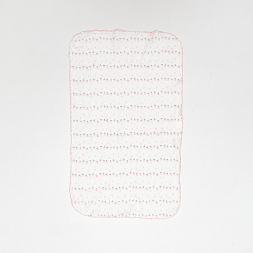 PINK FLORAL VELVET SCALLOP HAND TOWEL
