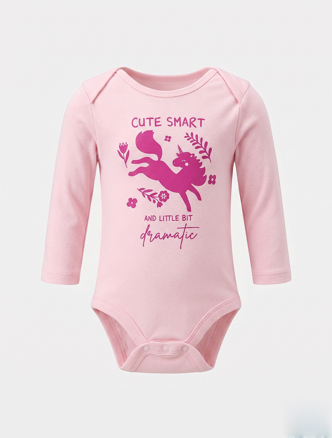 POWDER PINK PRINTED ONESIE