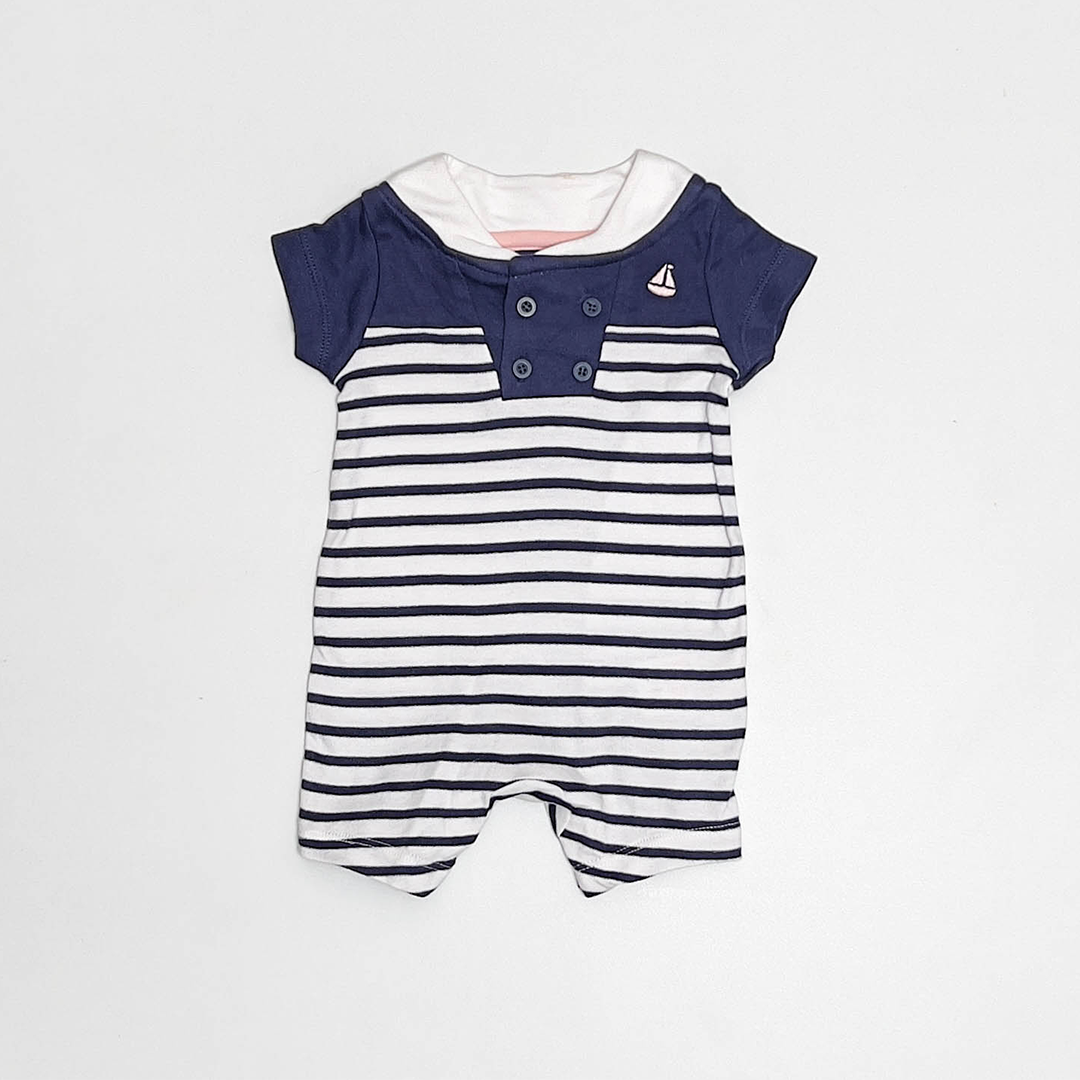 NAVY BLUE STRIPED JUMPSUIT