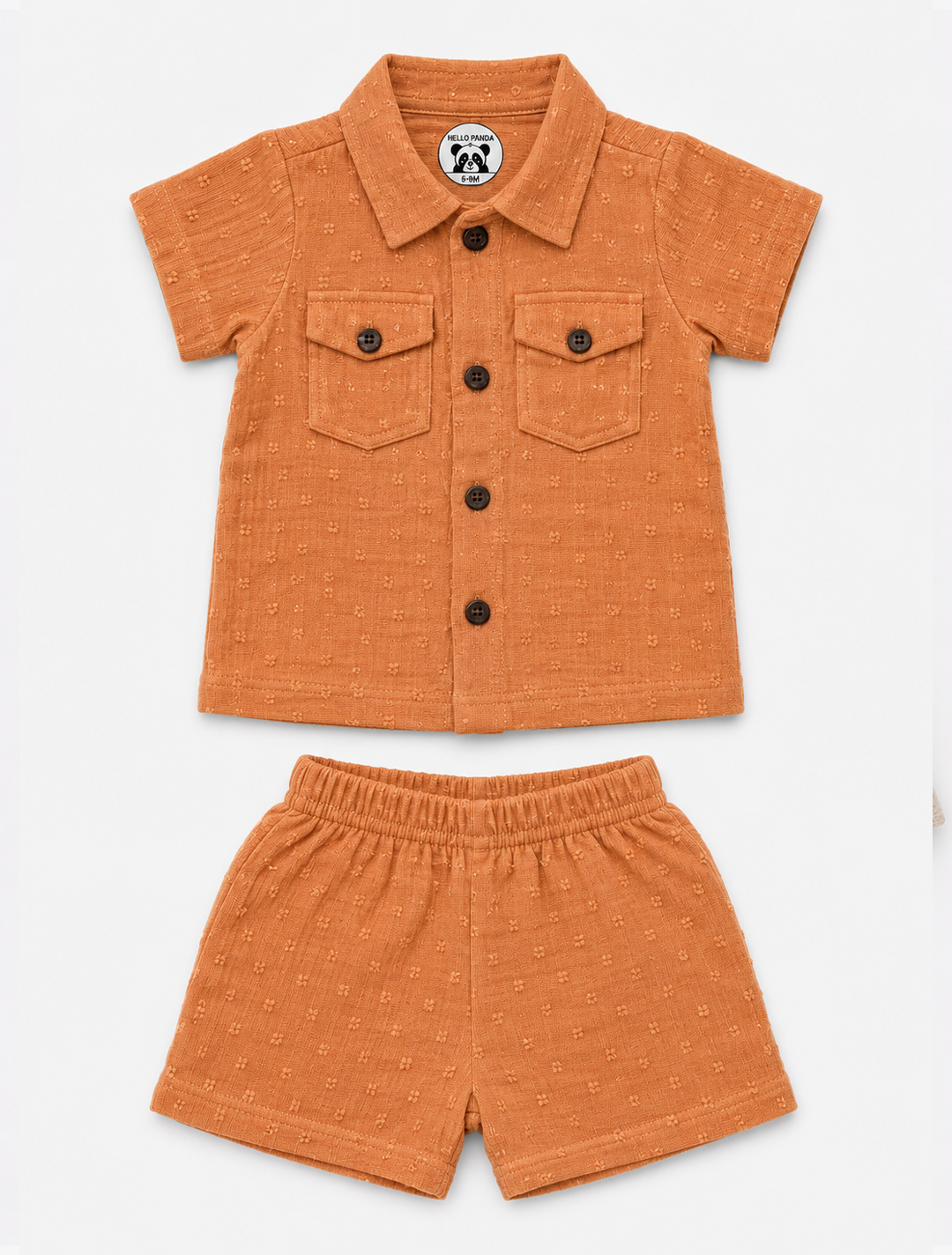 Textured Muslin Shirt & Shorts Co-ord Set – Mustard