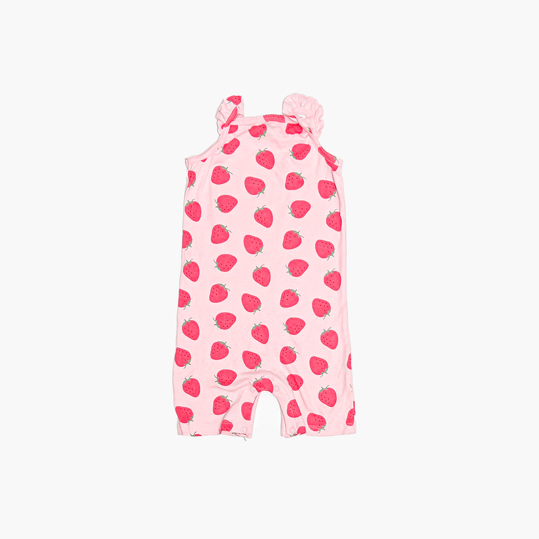 PINK STRAWBERRY PRINTED JUMPSUIT