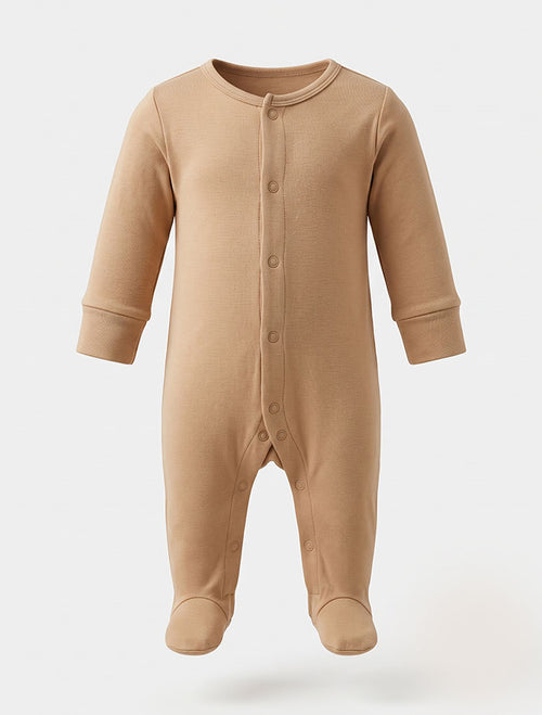 Tan brown button sleep suit