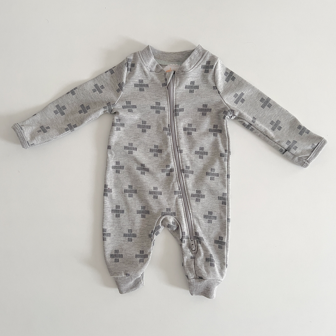 Grey pattered sleepsuit