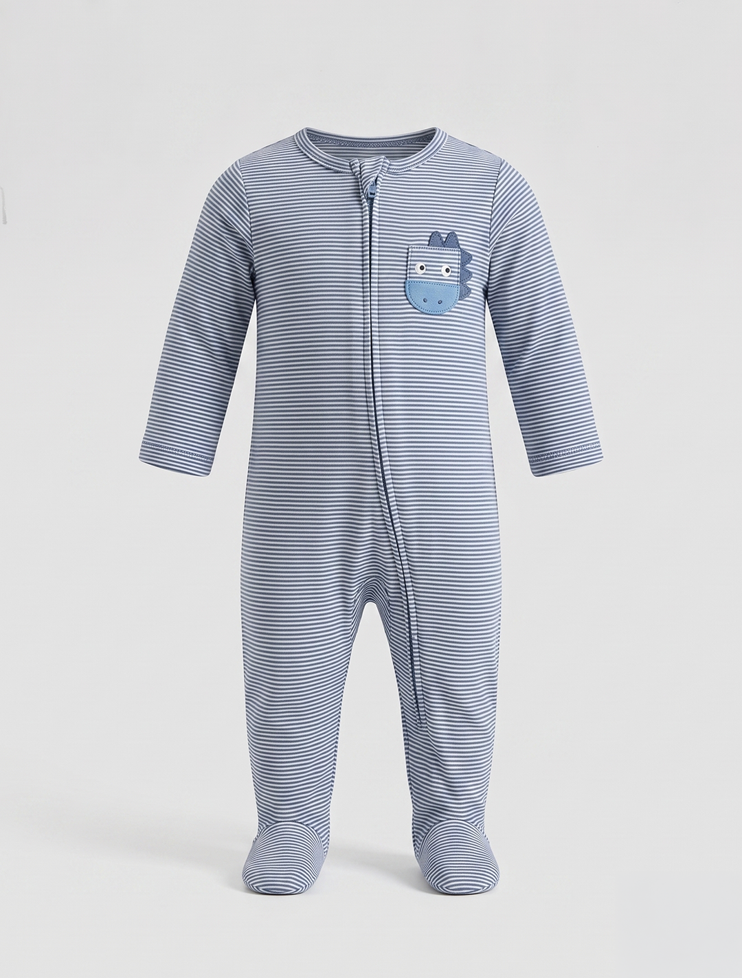 Navy blue striped sleepsuit