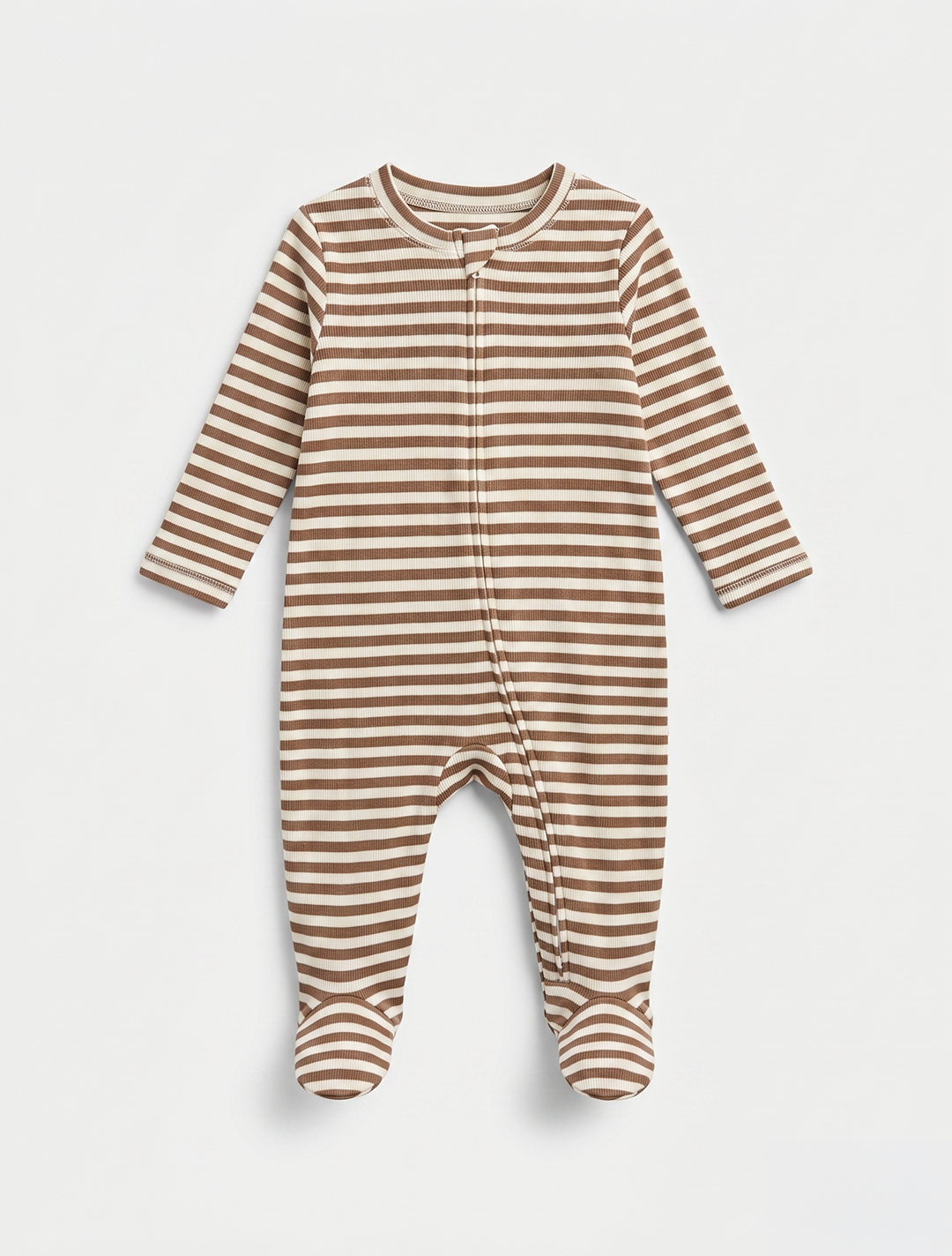 BROWN BEIGE ZIPPER SLEEPSUIT
