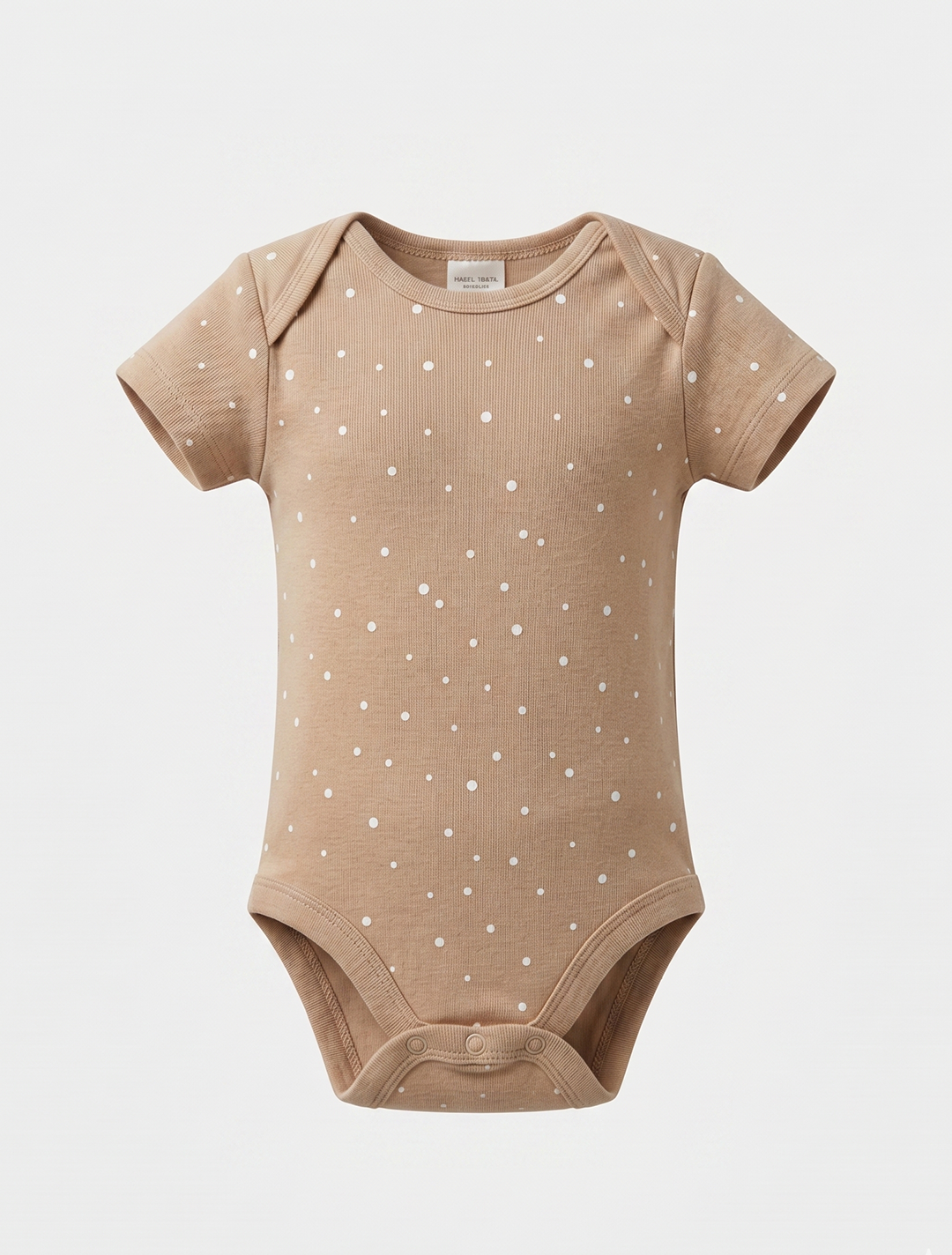 DARK BEIGE DOTTED ONESIE
