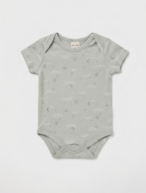 SAGE GREEN PRINTED ONESIE