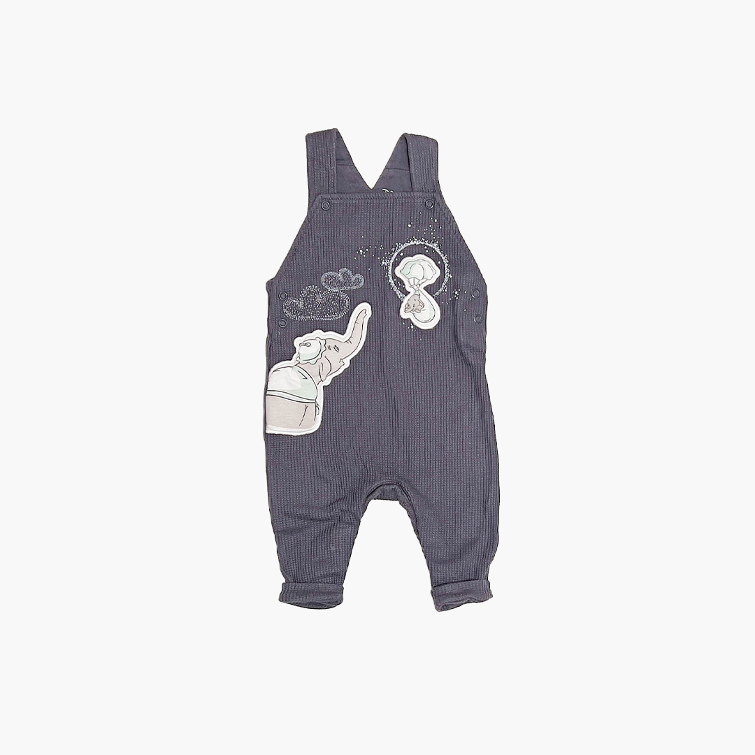 GREY ELEPHANT PATTERN DUNGAREE