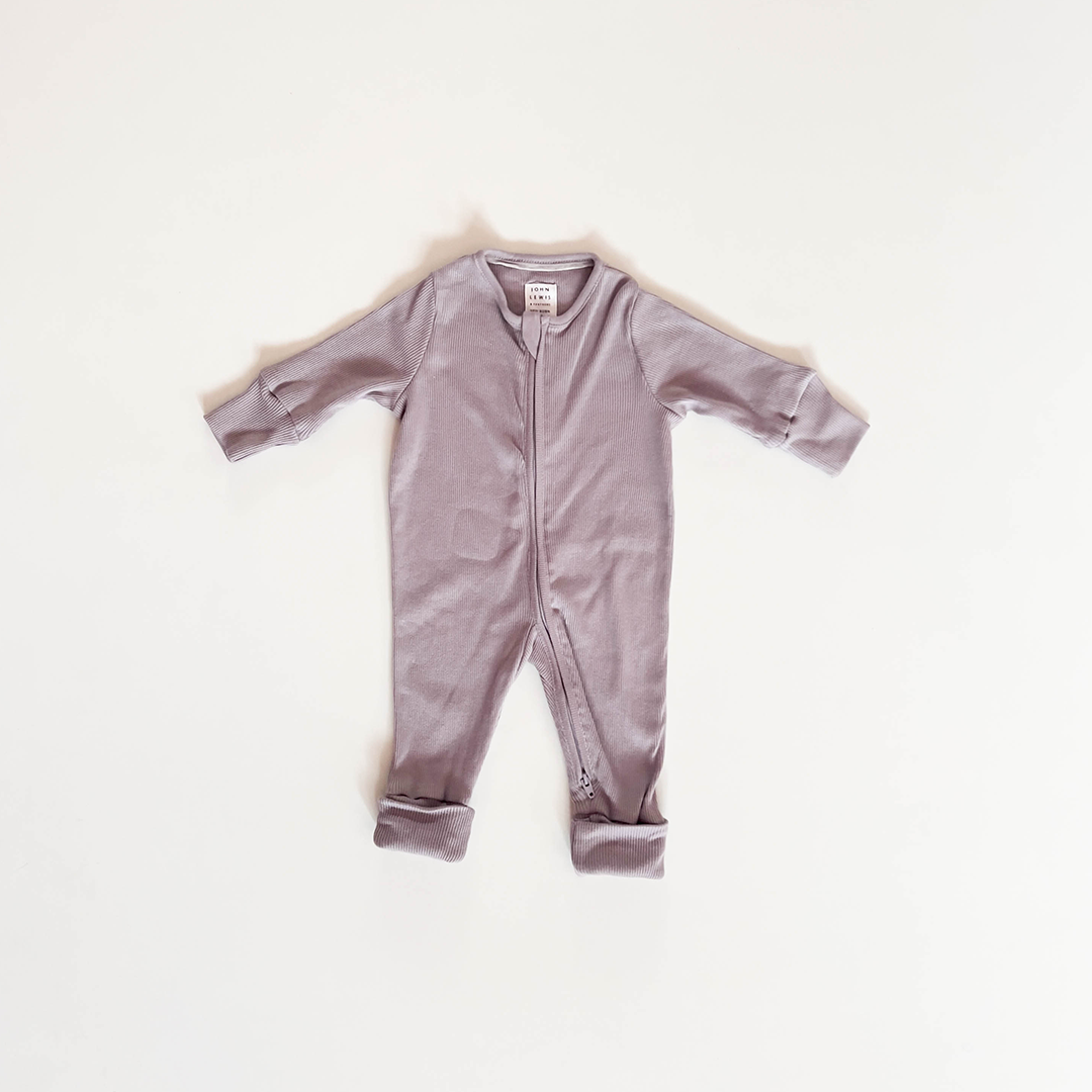 LAVENDER RIBBED UNISEX ROMPER