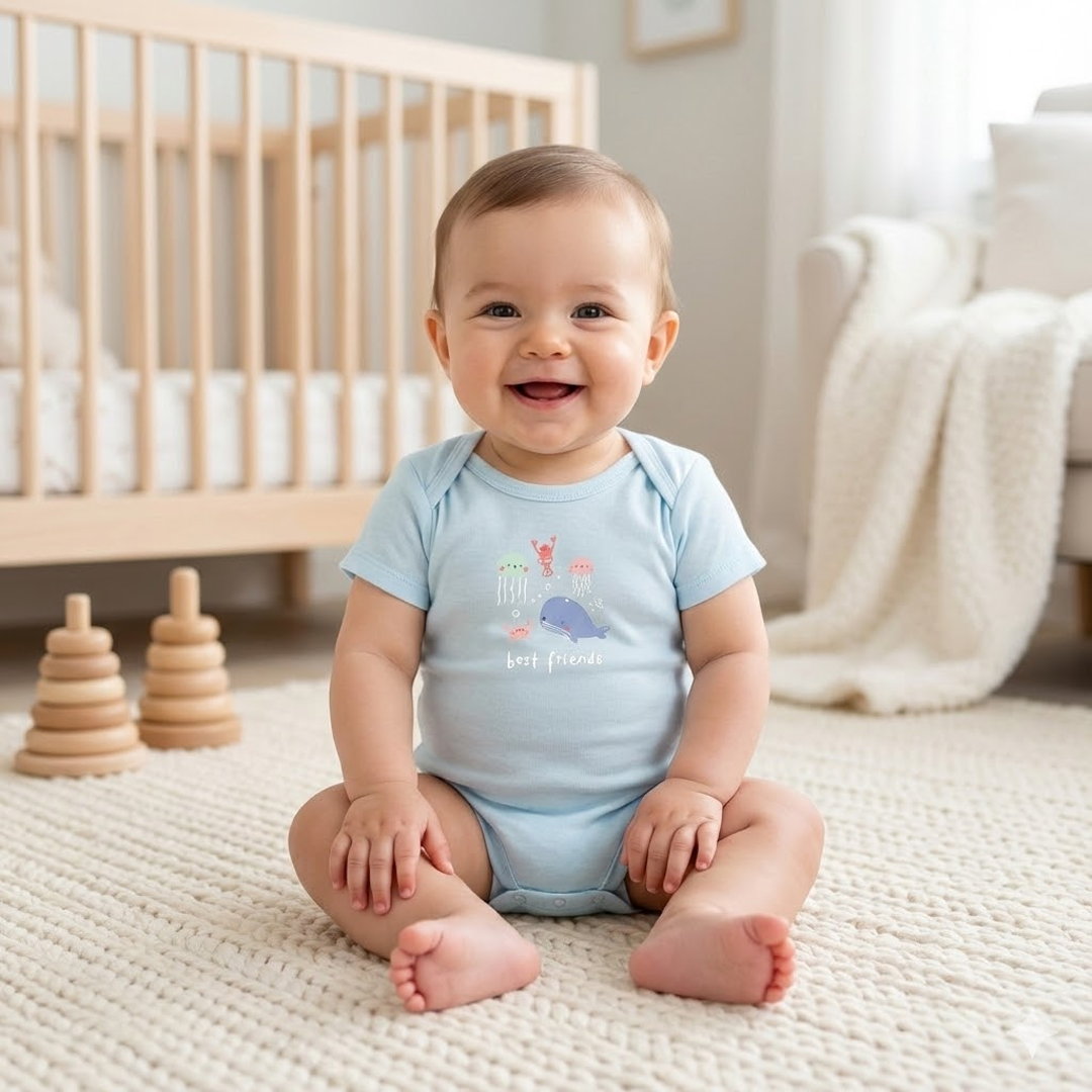 BLUE OCEAN PRINTED ONESIE