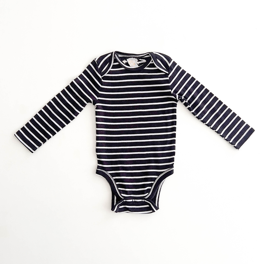 BLACK AND WHITE STRIPES ONESIE