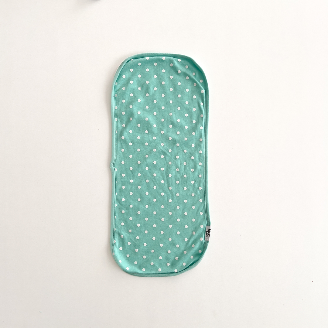 GREEN  POLKA DOTTED BURP CLOTH