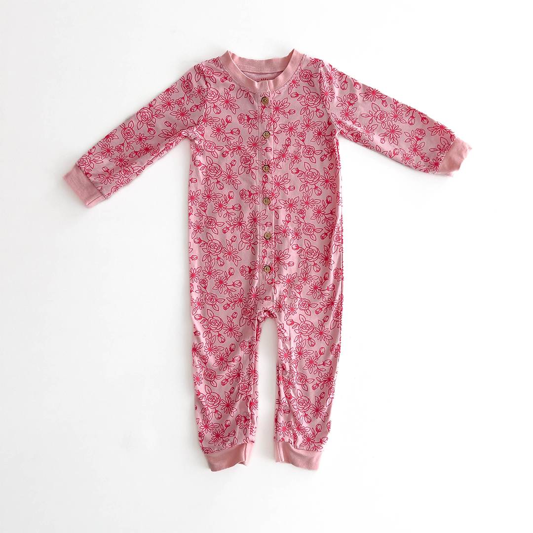 PINK FLORAL ROMPER