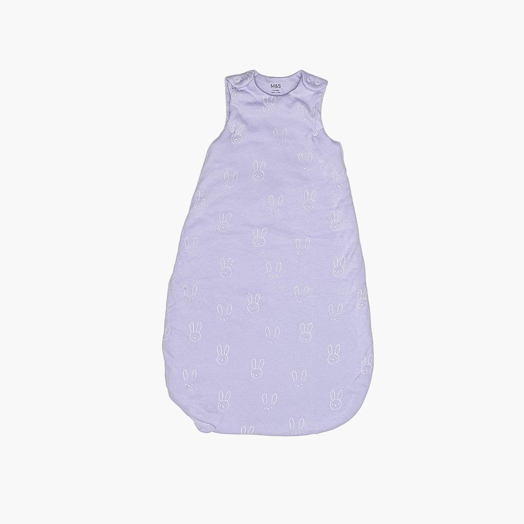 LAVENDER BUNNY PATTERNED SLEEPING BAG