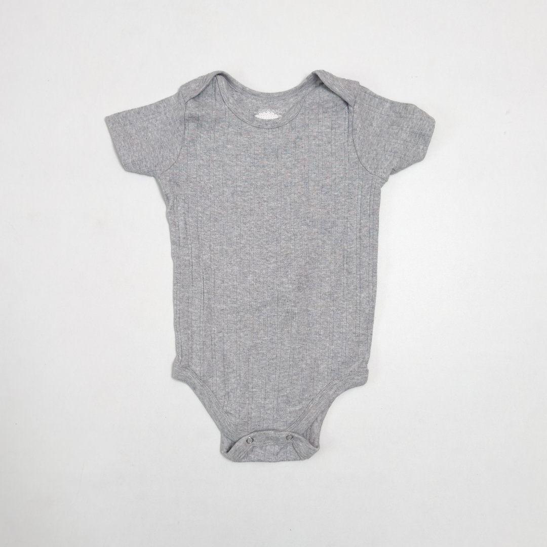 GREY RIBBED ONESIE