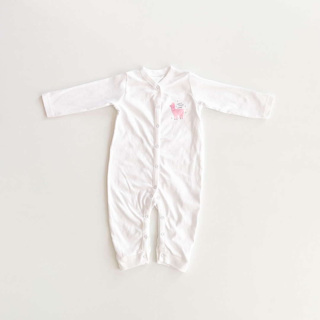 WHITE PLAIN UNISEX ROMPER