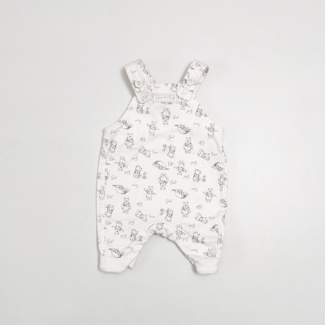 WHITE PHOO PRINTED DUNGAREE