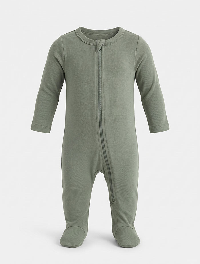 Green 2 way zipper sleepsuit