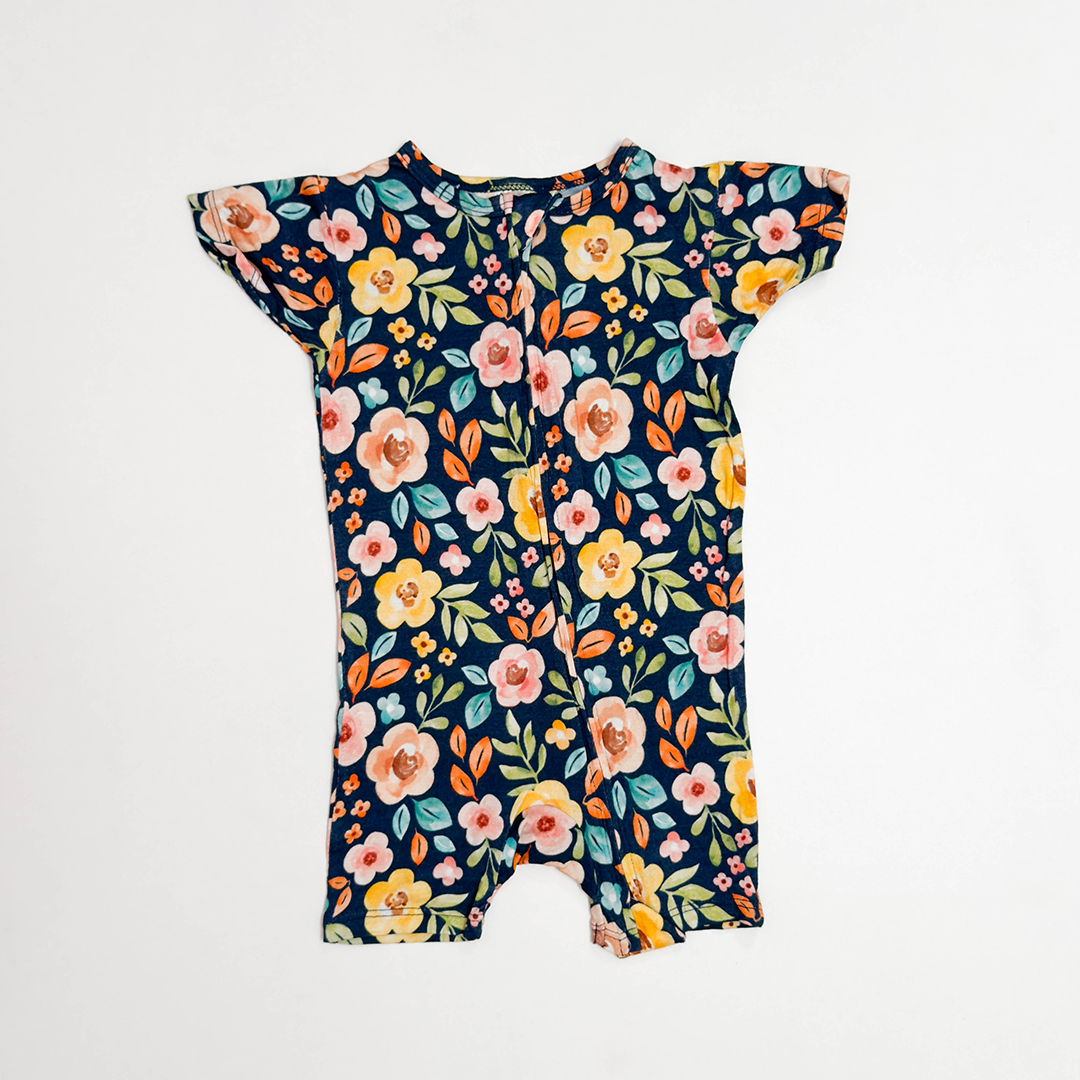 FLORAL VISCOUS ZIPPER JUMPSUIT