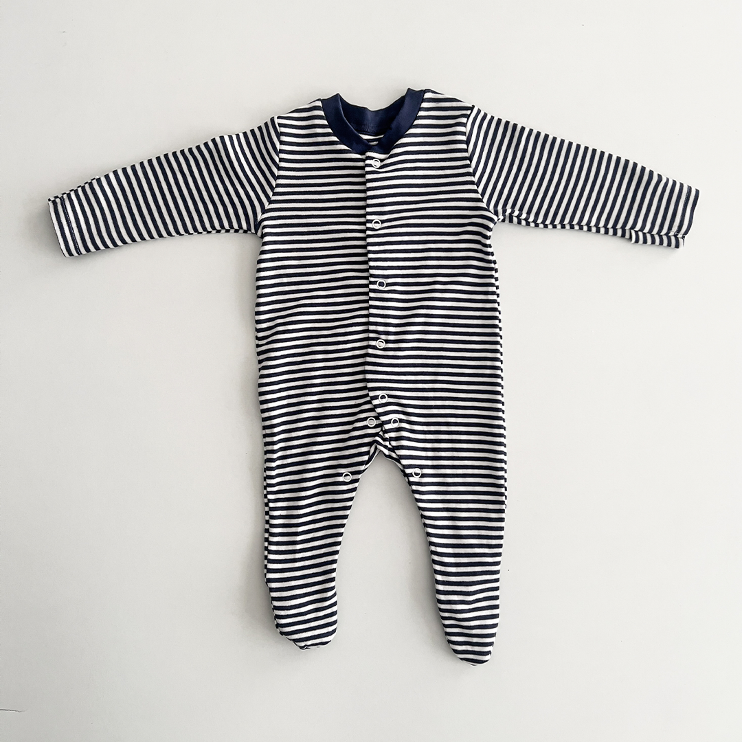 Black and white stripes sleepsuit