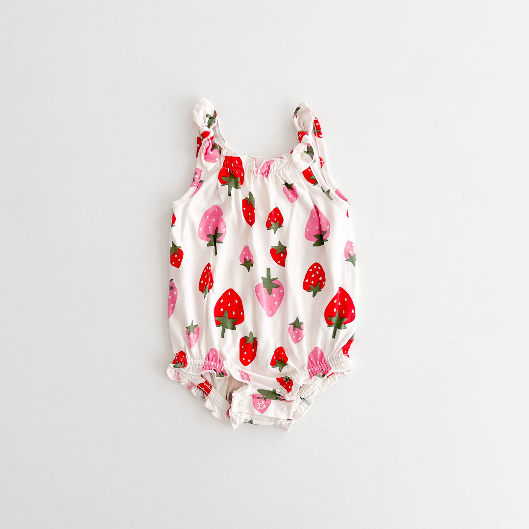 STRAWBERRY PATTERNED FANCY ONESIE