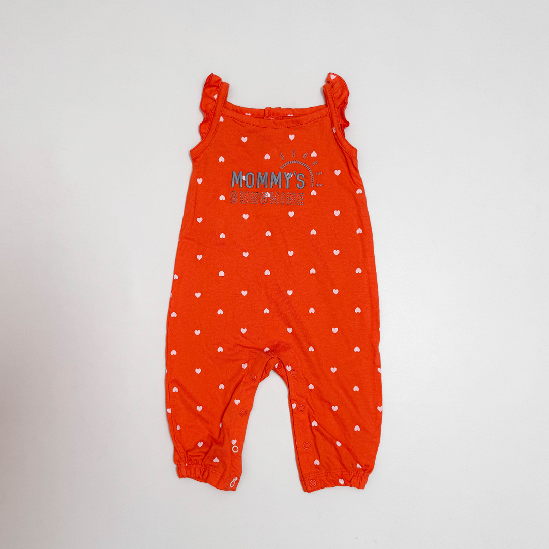 ORANGE LOVE PRINTED ROMPER