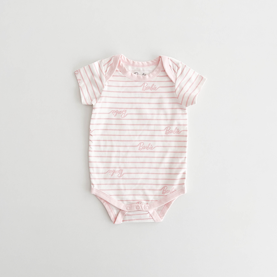 PINK AND WHITE  STRIPED ONESIE