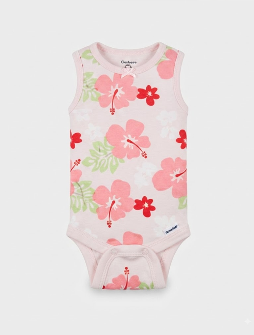 Pink floral girls onesie