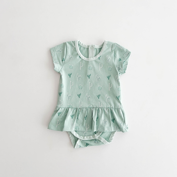 GREEN CACTUS FRILL SUNSUIT