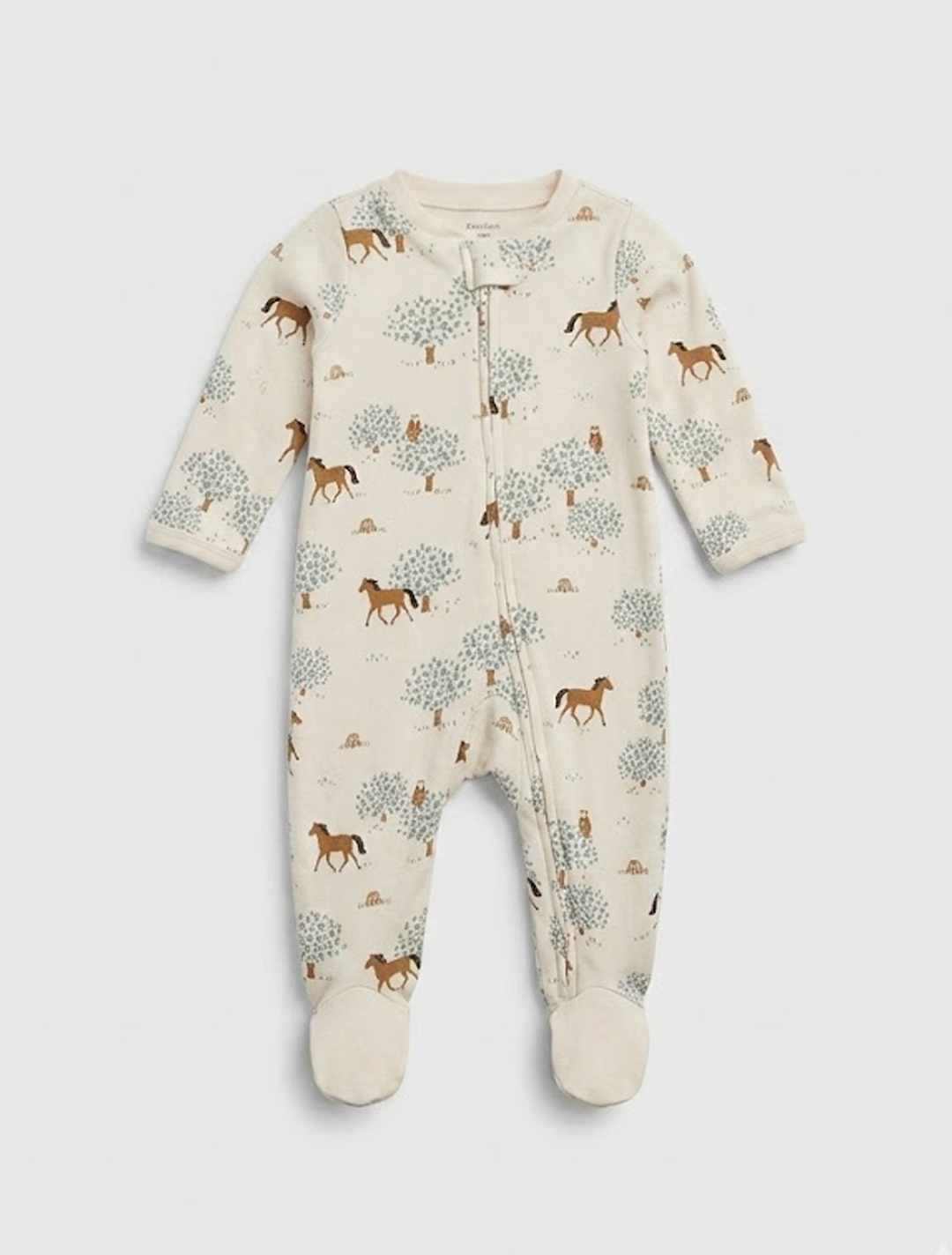 Offwhite printed zipper sleepsuit