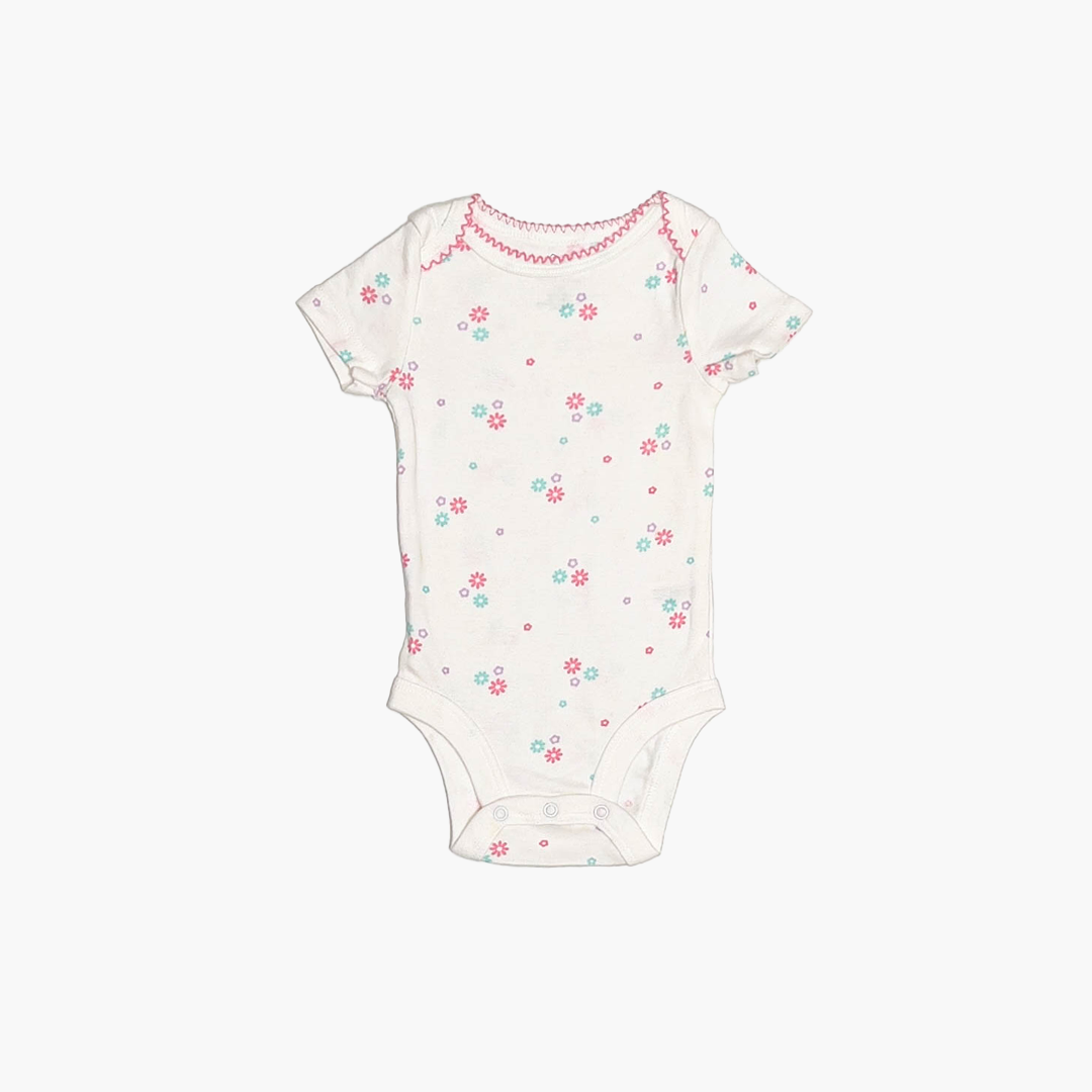 WHITE FLORAL PRINTED ONESIE