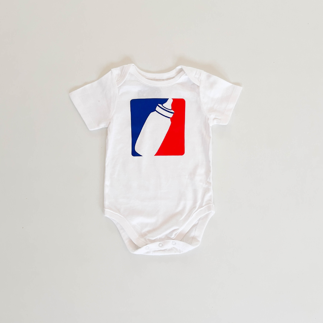WHITE BOTTLE PRINT ONESIE