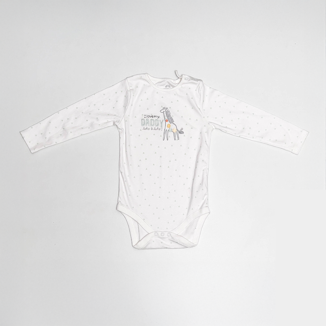 WHITE TRIANGLE PRINTED ONESIE