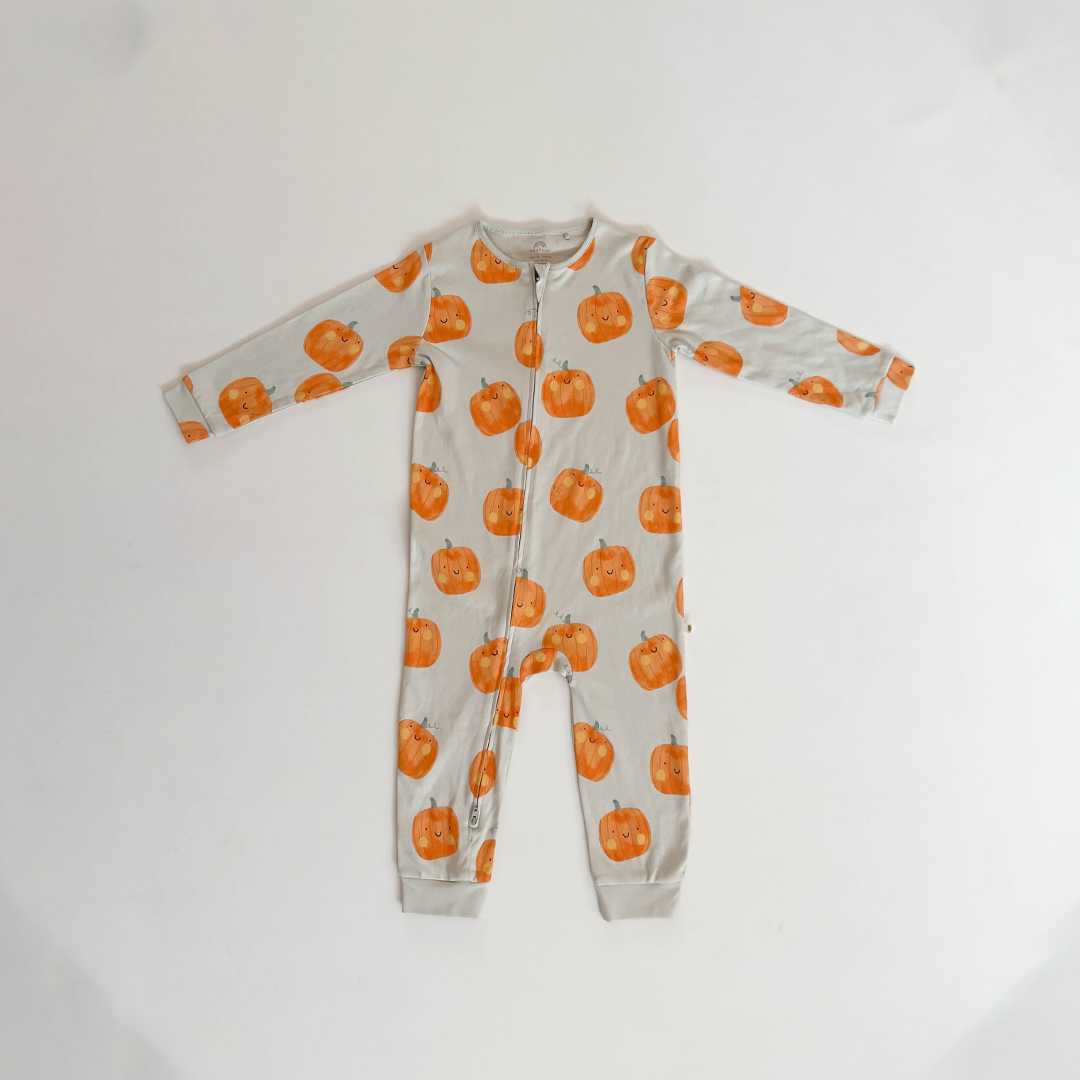 PUMKIN PRINTED ZIPPER ROMPER