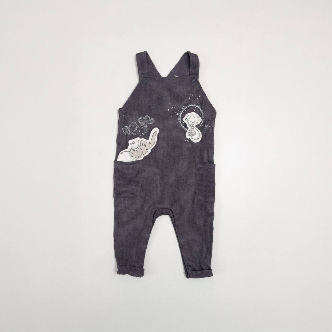 GREY BLACK KNITTED DUNGAREE