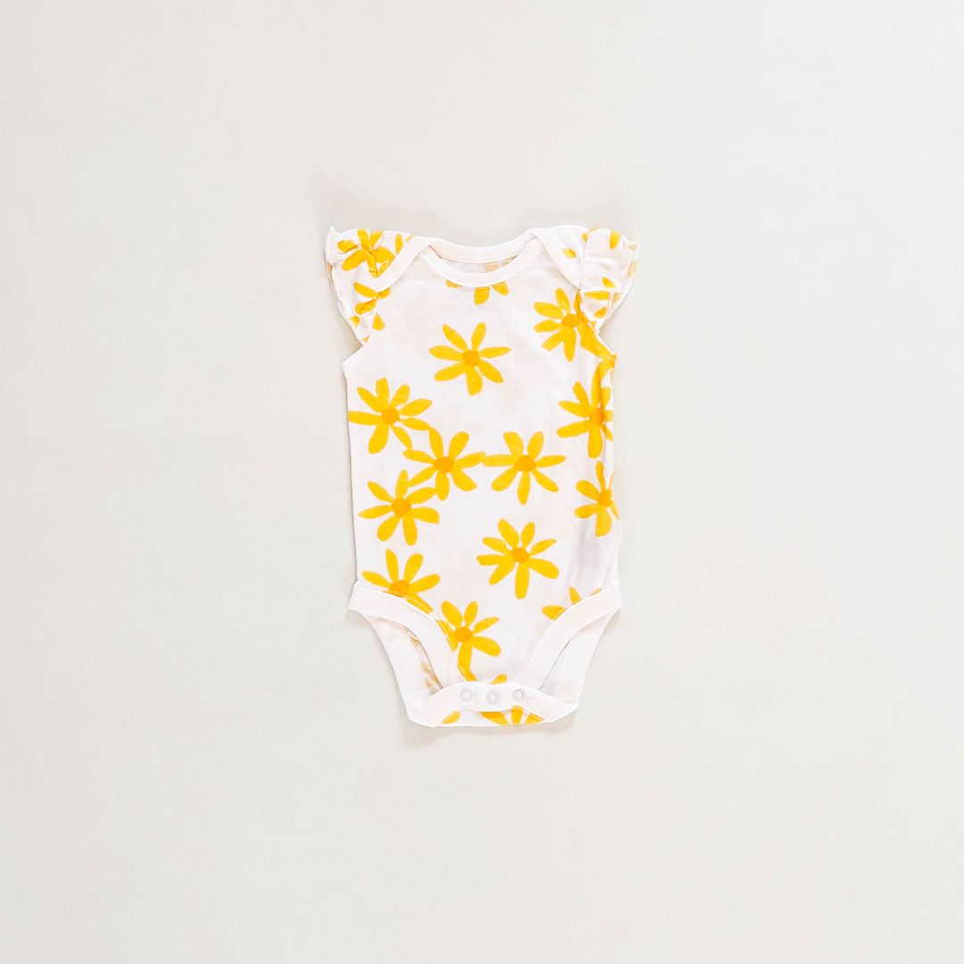 YELLOW FLORAL ONESIE